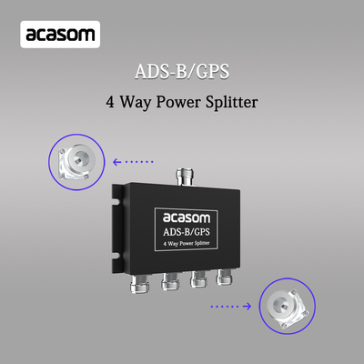 4 Way Power Splitter voor ADS-B en GPS-signalen 800-2150MHz N Vrouwelijke connector met lage invoeging