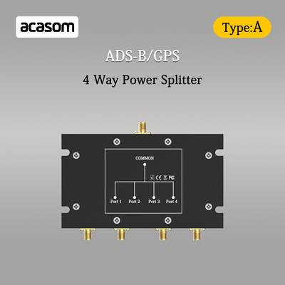 4 Way Power Splitter voor ADS-B en GPS-signalen 800-2150MHz N Vrouwelijke connector met lage invoeging
